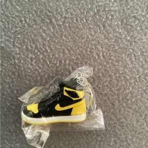 Black and Yellow Jordan high top sneaker keychain